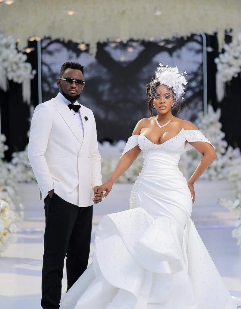 A Ugandan couple on their white wedding day. Image Source: Instagram