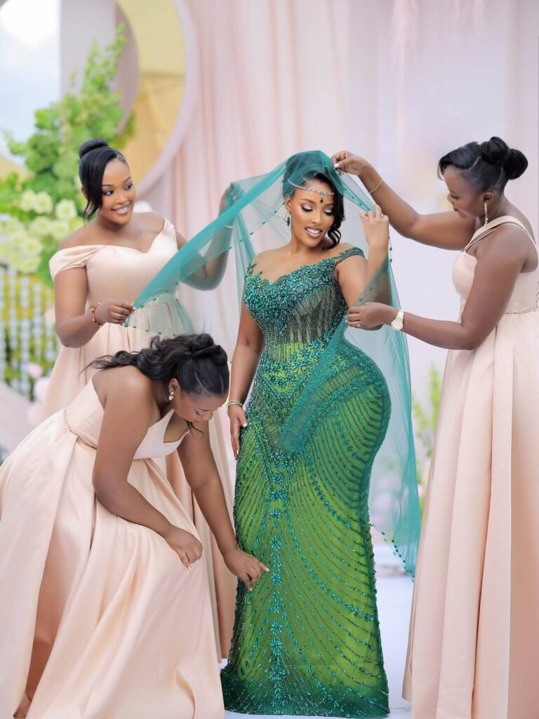 Ugandan bride Allen, on her traditional wedding. Image Source: Instagram/@daville_256