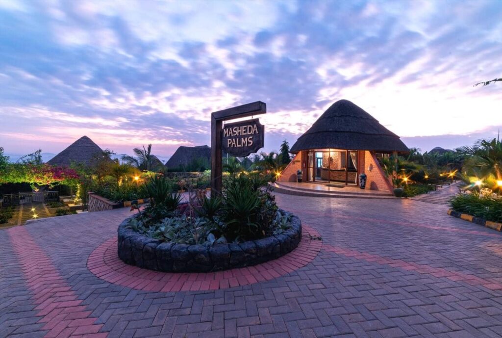 Masheda Palms Resorts, a premier luxury retreat just 45 minutes from Kampala, Uganda, has well-kept gardens perfect for couples who want to exchange vows in nature's paradise. Image Source: Facebook/@mashedapalms