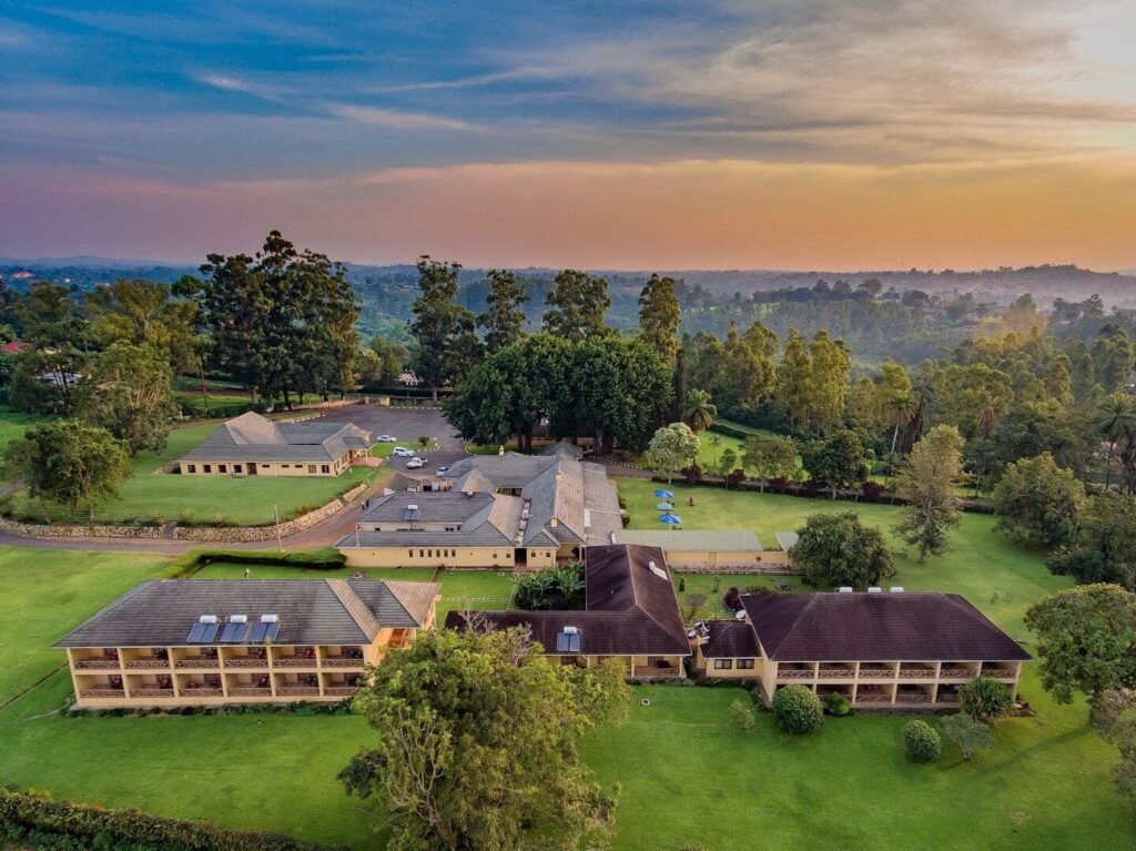 Mountains of the Moon Hotel has landscaped gardens with wonderful views of the Rwenzori Mountains, making it a perfect wedding venue in Fort Portal, Uganda. Image Source: Tripadvisor