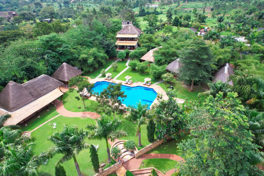 Whispers of the Nile Eco Luxury Resort is one of the best wedding venues in Jinja, Uganda, perfect for couples seeking to say "I do" in lush gardens overlooking the Nile River. Image Source: whispersofthenile.com
