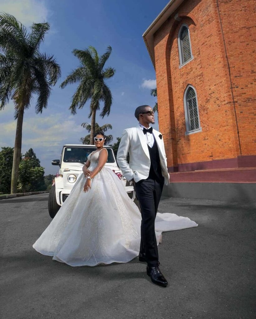 Brenda and Nicholas Bamulanzeki's beautiful wedding. Image Source: Instagram/@dynamicweddingphotography