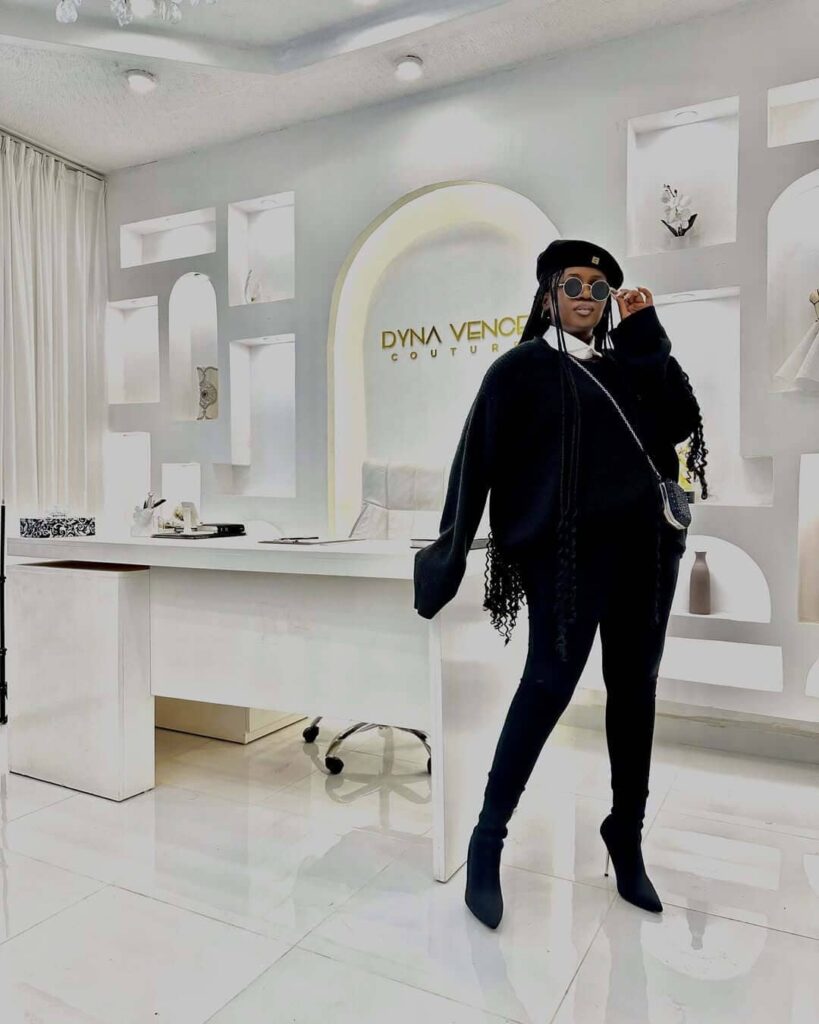 Dyna-vence Ruvuza, CEO and creative director of Dyna Vence Couture. Image Source: Instagram/@dyna_vence
