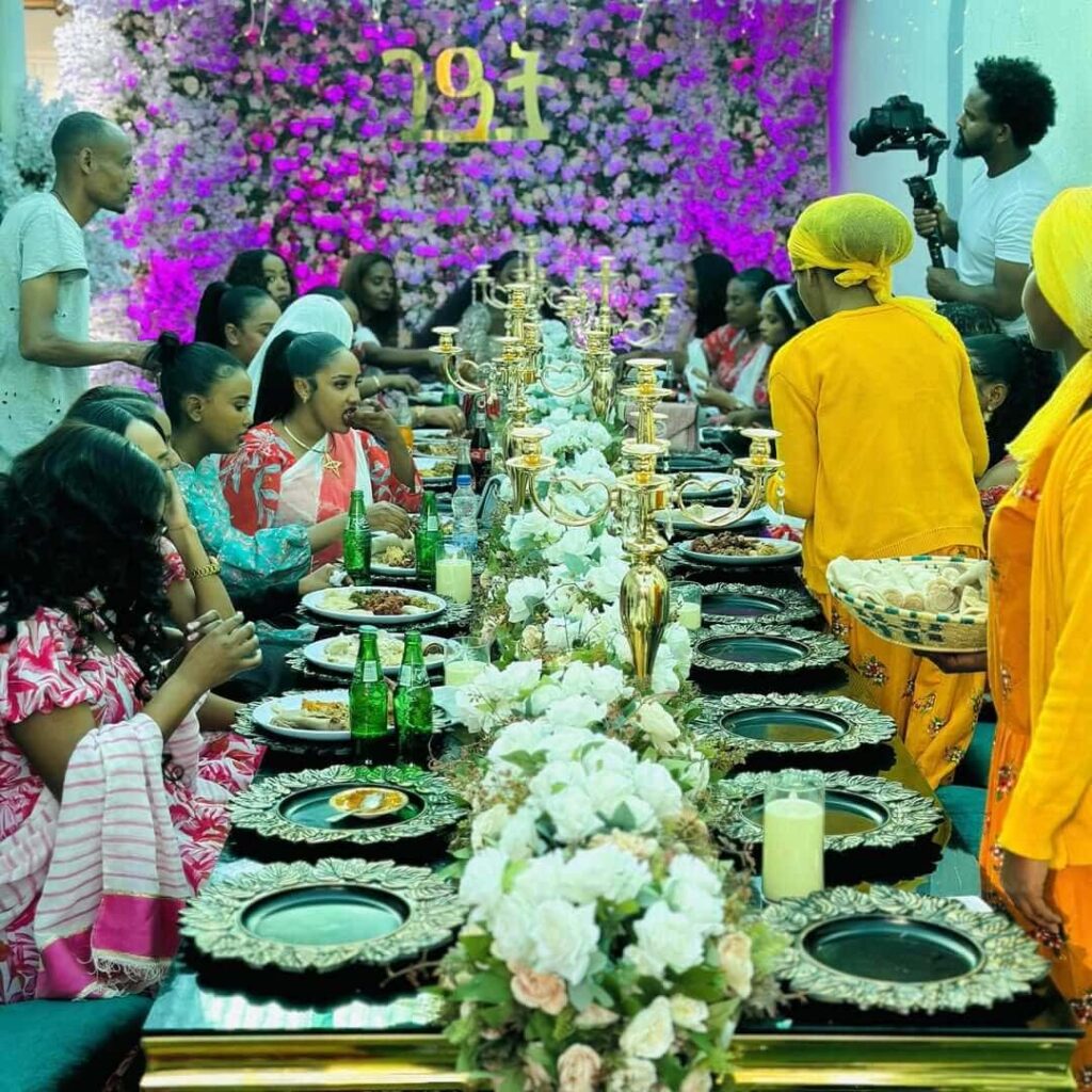 Wedding guests at a Melse. Image Source: Instagram/@abet_kitfo_catering