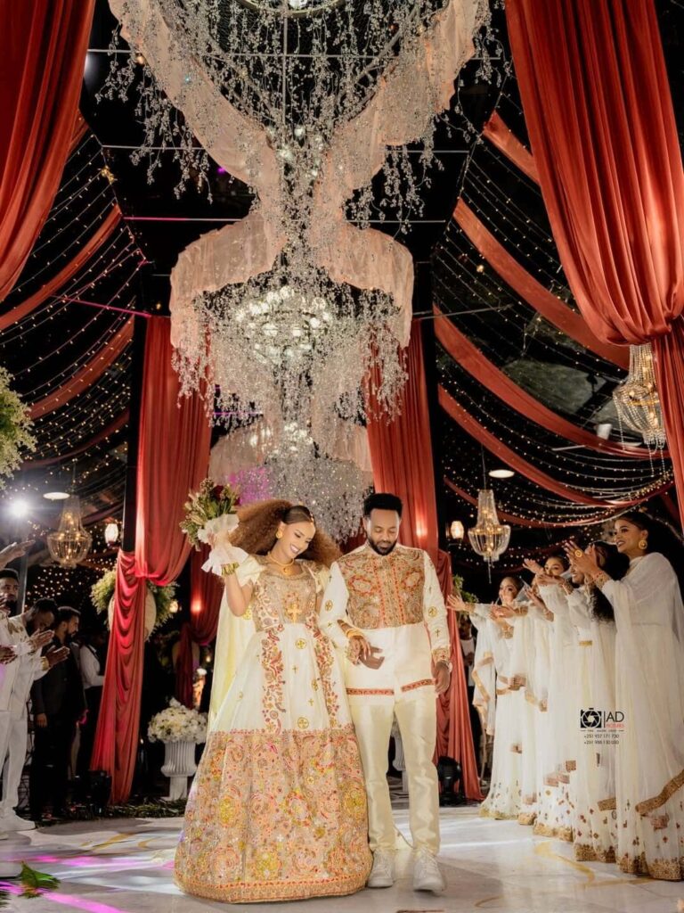 An Ethiopian couple at their traditional wedding, photographed by Adpictures. Image Source: Instagram/@adpictures_ethio